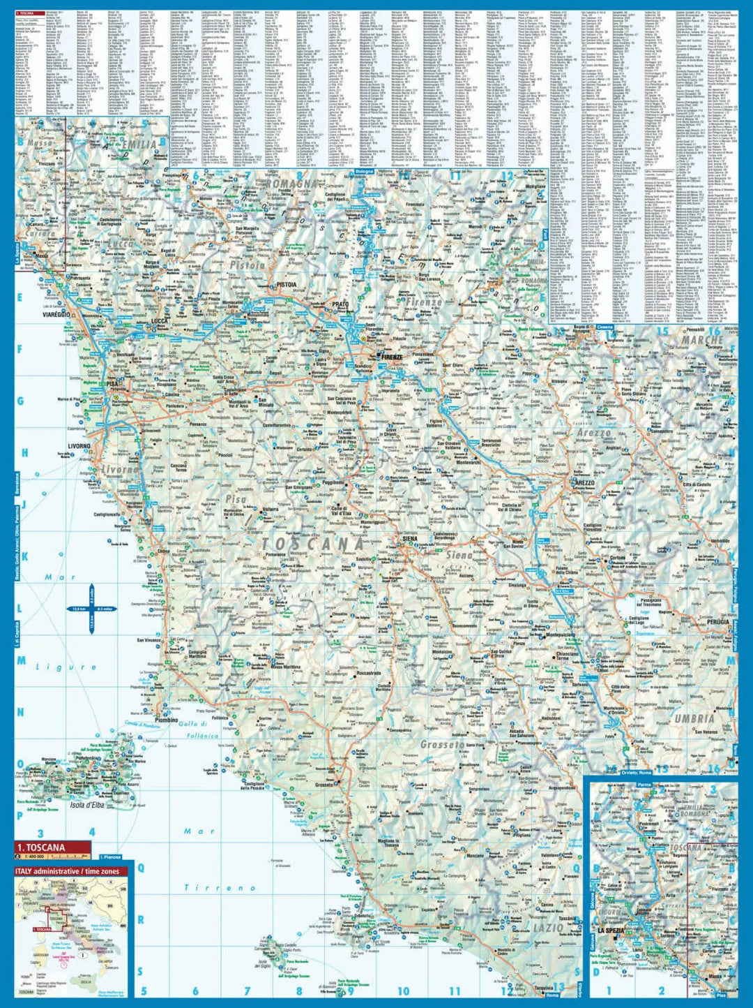 Carte routière plastifiée - Toscane | Borch Map carte pliée Borch Map 