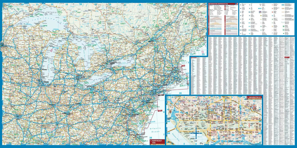Carte routière plastifiée - USA Nord-Est | Borch Map carte pliée Borch Map 