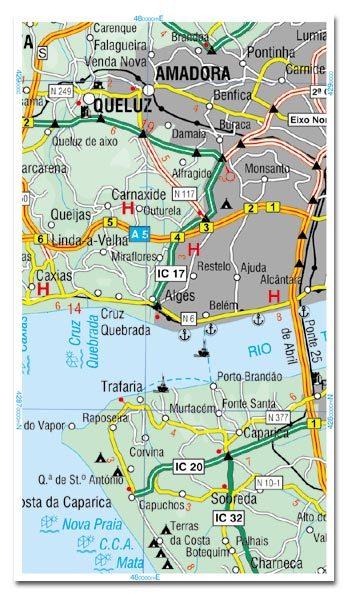 Carte routière régionale n° 4 - Côte de Lisbonne | Turinta carte pliée Turinta 