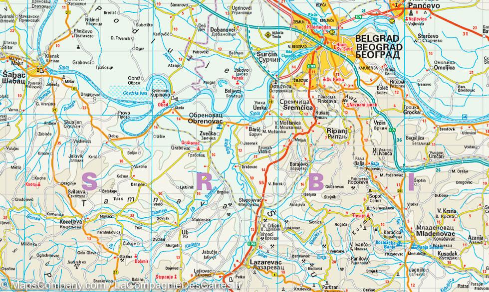 Carte routière de la Serbie, Montenegro &amp; Kosovo | Reise Know How - La Compagnie des Cartes