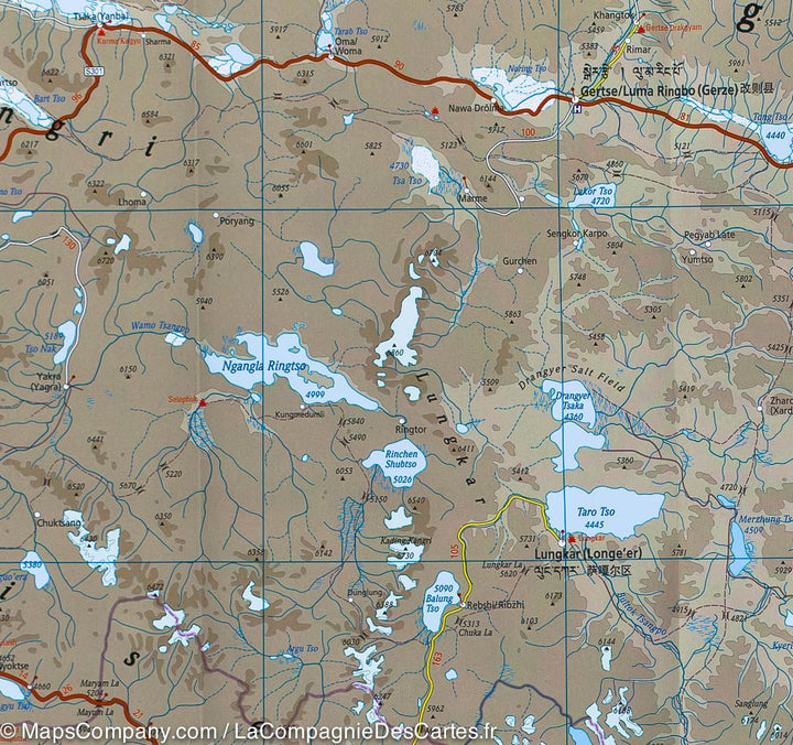 Carte routière - Tibet & Vallée de Lhassa | Reise Know How carte pliée Reise Know-How 