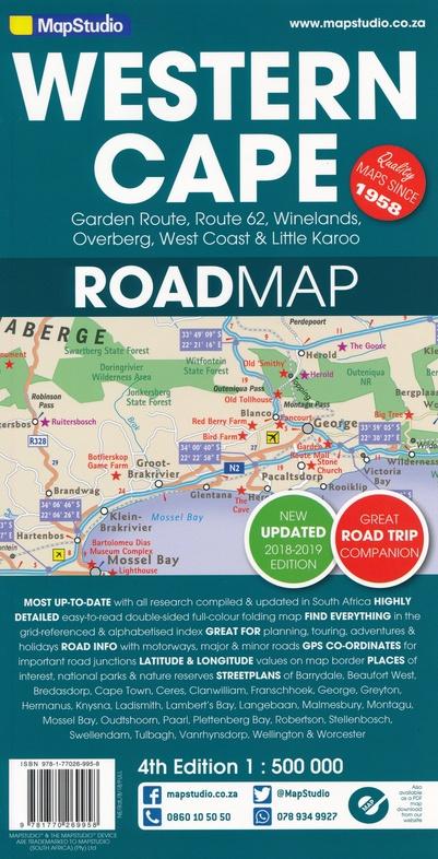 Carte routière - Western Cape (Afrique du Sud) | MapStudio carte pliée MapStudio 