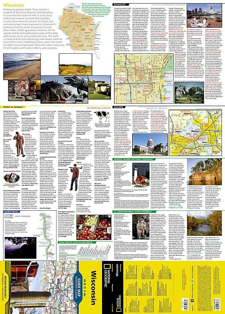 Carte routière - Wisconsin | National Geographic carte pliée National Geographic 