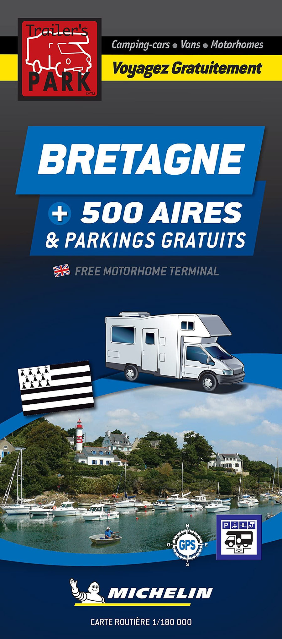 Carte spéciale camping-car - Bretagne (aires & parkings gratuits) | Michelin carte pliée Michelin 