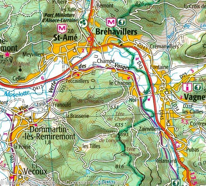 Carte TOP 100 n° 121 - Nancy, Epinal & Vallée de la Moselle | IGN carte pliée IGN 