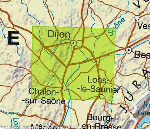 Carte IGN TOP 100 n° 136 - Dijon, Chalon-sur-Saône & Côte d'Or - La Compagnie des Cartes