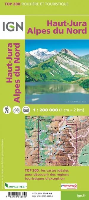 Carte IGN TOP 200 - 202 - Haut-Jura & Alpes du Nord | IGN - La Compagnie des Cartes