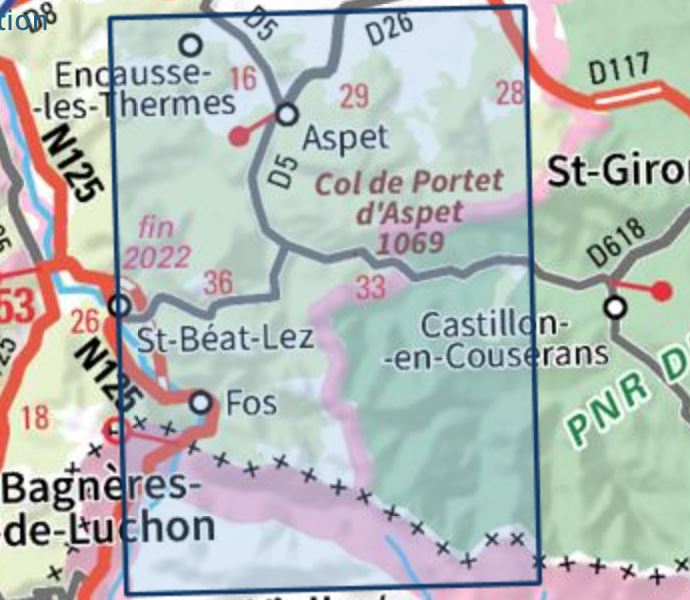 Carte TOP 25 n° 1947 OT - Aspet & Pic de Maubermé (Pyrénées) | IGN carte pliée IGN 