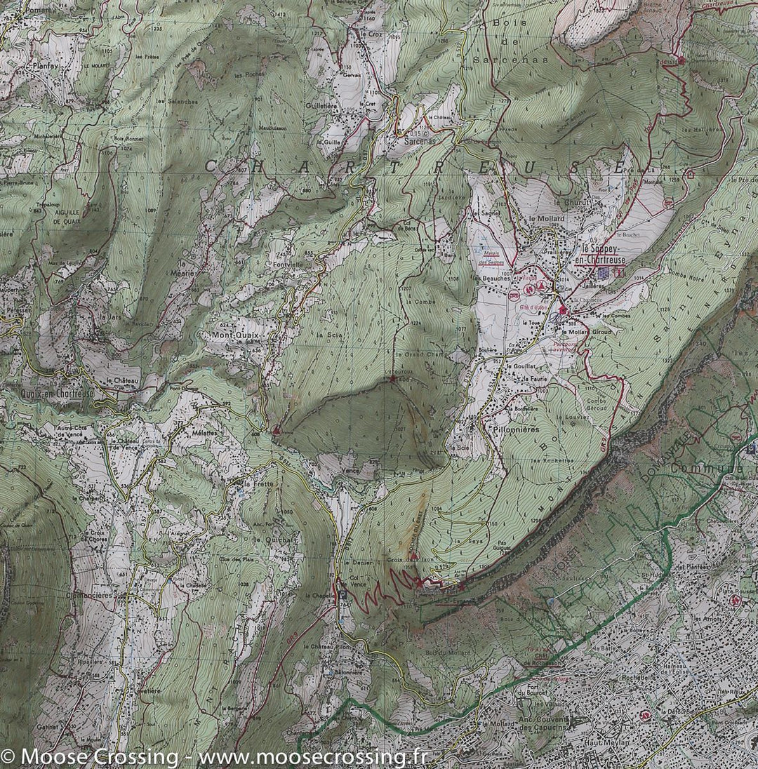 Carte TOP 25 n° 3334 OT - Massif de la Charteuse Sud (Alpes) | IGN carte pliée IGN 