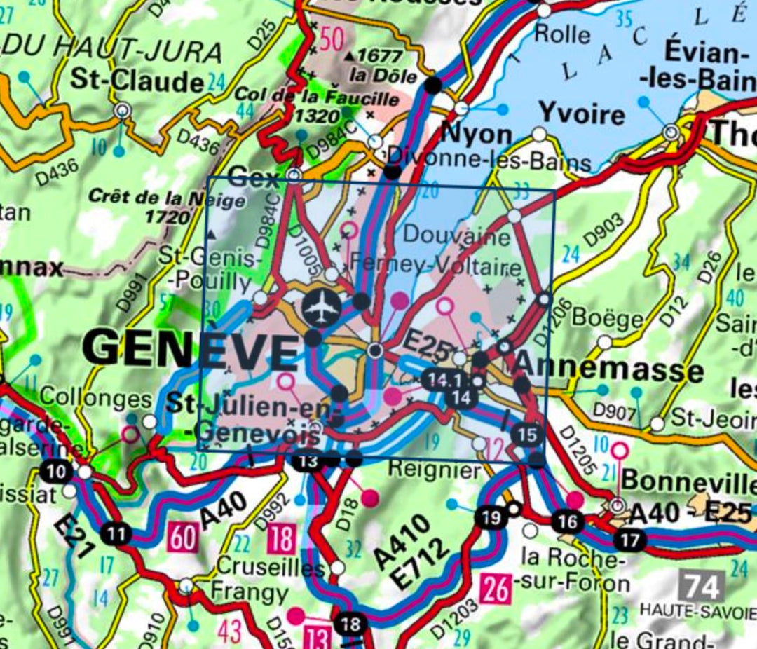 Carte TOP 25 n° 3429 OT - Genève, Anemasse & lac Léman (Alpes) | IGN carte pliée IGN 