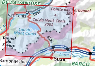 Carte TOP 25 n° 3634 OTR (résistante) - Val Cenis & Charbonnel (Alpes) | IGN carte pliée IGN 