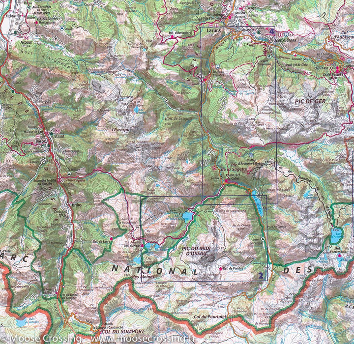 Carte TOP 75 n° 18 - Vignemale, Pic de Ger & Vallée d'Ossau (Pyrénées) | IGN carte pliée IGN 