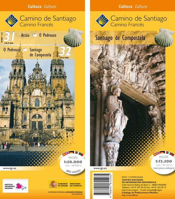 Carte topographique - Camino Santiago: Arzúa-Santiago | CNIG carte pliée CNIG 