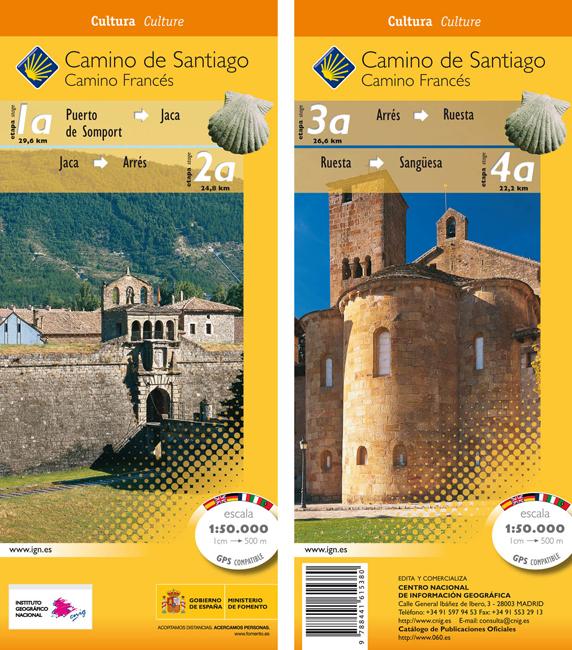 Carte topographique - Camino Santiago: Puerte Somport-Sangüesa | CNIG carte pliée CNIG 