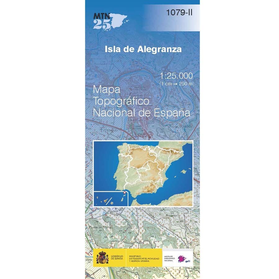 Carte topographique de l'Espagne n° 1079.2 - Isla de Alegranza (Lanzarote) | CNIG - 1/25 000 carte pliée CNIG 