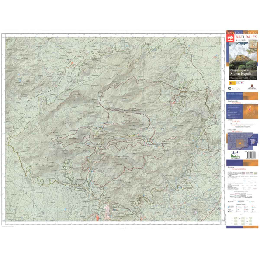 Carte topographique de l'Espagne - Parque Regional de Sierra Espuña | CNIG carte pliée CNIG 
