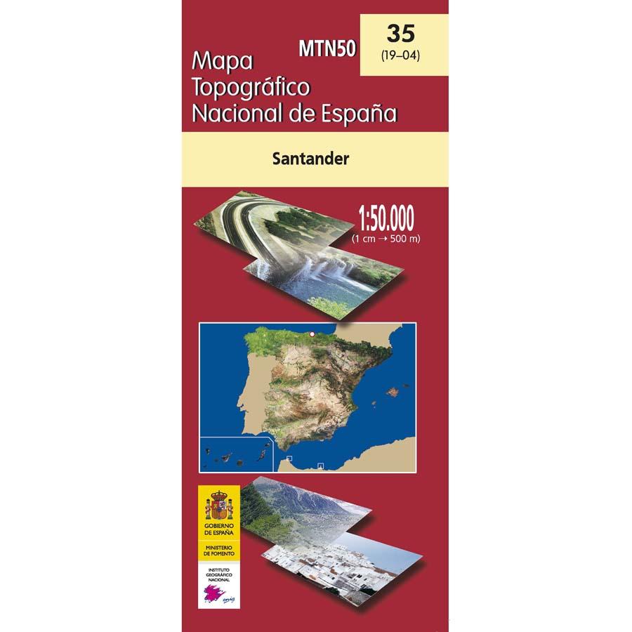 Carte topographique de l'Espagne - Santander, n° 0035 | CNIG - 1/50 000 carte pliée CNIG 