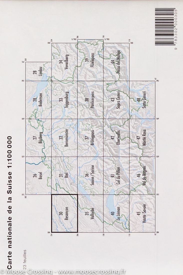 Carte de la région de Besançon (France) - La Compagnie des Cartes