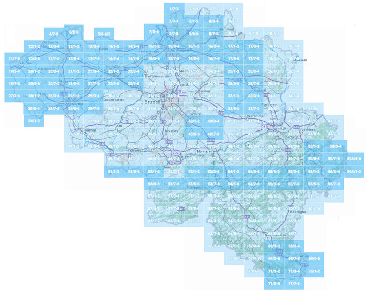 Carte topographique n° 40/1-2 - Wavre (Belgique) | NGI topo 25 carte pliée IGN Belgique 