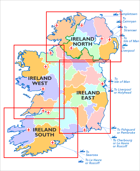 Carte touristique - Irlande Sud | Ordnance Survey carte pliée Ordnance Survey 