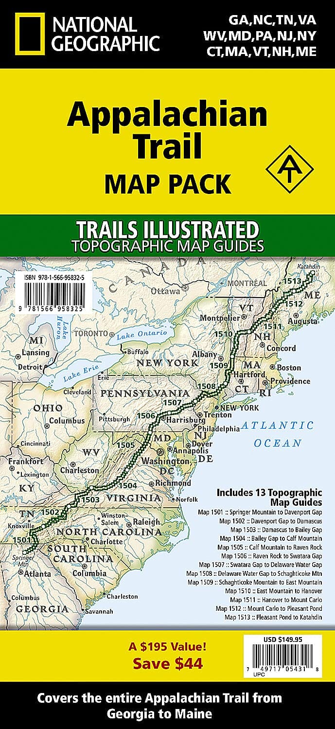 Appalachian Trail [Map Pack Bundle] | National Geographic carte pliée 