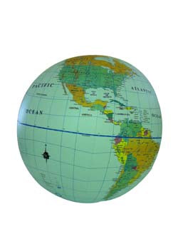 Globe gonflable de 30 cm - Monde politique (en anglais) | ITM globe ITM 