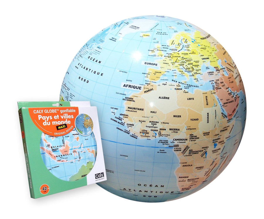 Globe gonflable de 42 cm - Pays et villes du monde (pour enfants) | Calytoys globe Calytoys 