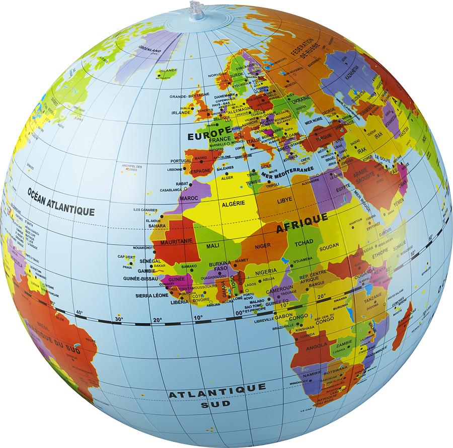 Globe gonflable de 50 cm - Monde politique (5 ans et +) | Calytoys globe Calytoys 