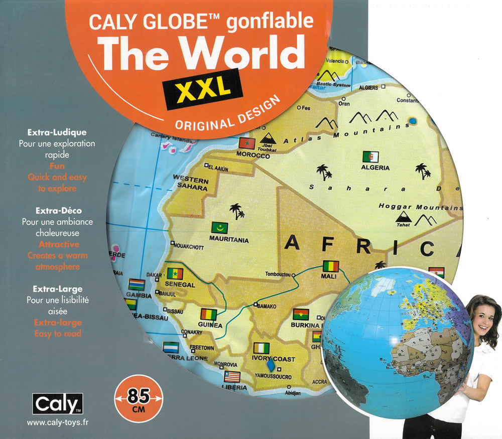 Globe gonflable XXL de 85 cm - Monde politique, en anglais (6 ans et +) | Calytoys globe Calytoys 