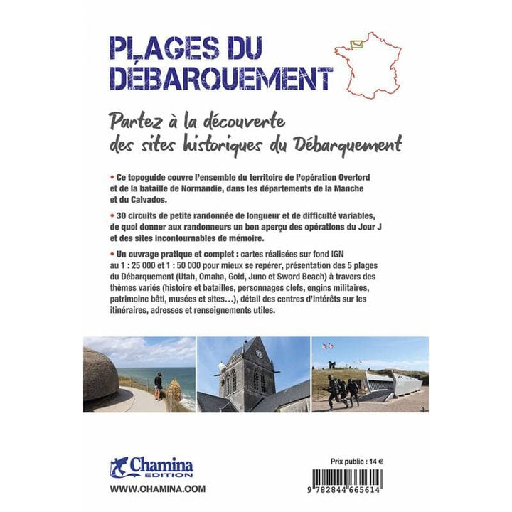 Guide de randonnée - Plages du débarquement (Normandie : Calvados, Manche) | Chamina guide petit format Chamina 