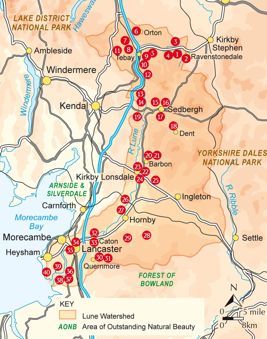 Guide de randonnées (en anglais) - The Lune Valley and Howgills: 40 scenic fell, river and woodland walks | Cicerone guide de randonnée Cicerone 