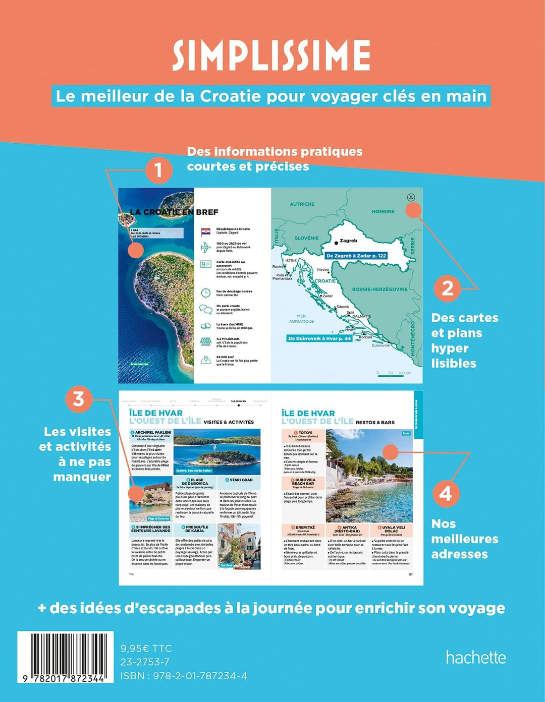 Le guide Simplissime - Croatie - Édition 2022 | Hachette guide de voyage Hachette 
