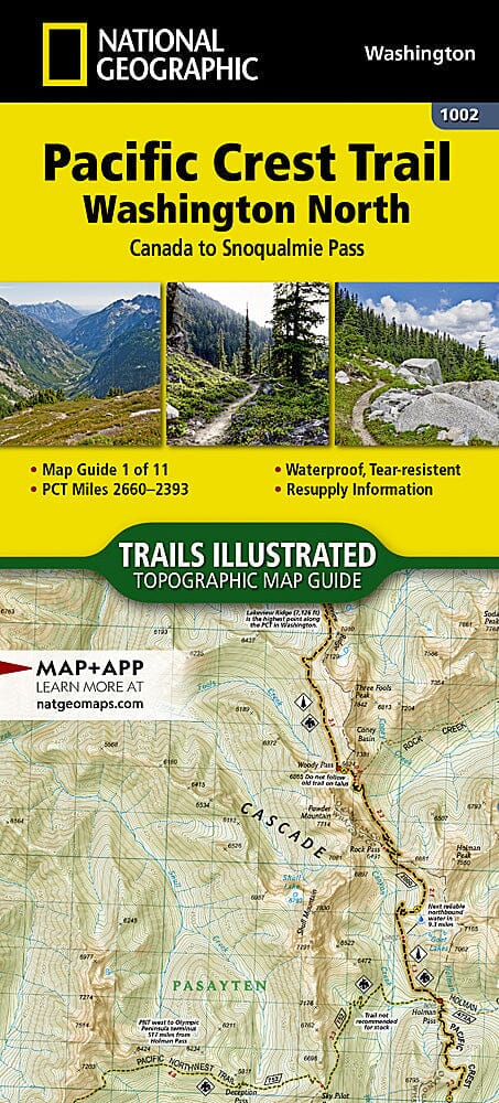 Pacific Crest Trail [Canada to Snoqualmie] | National Geographic carte pliée 