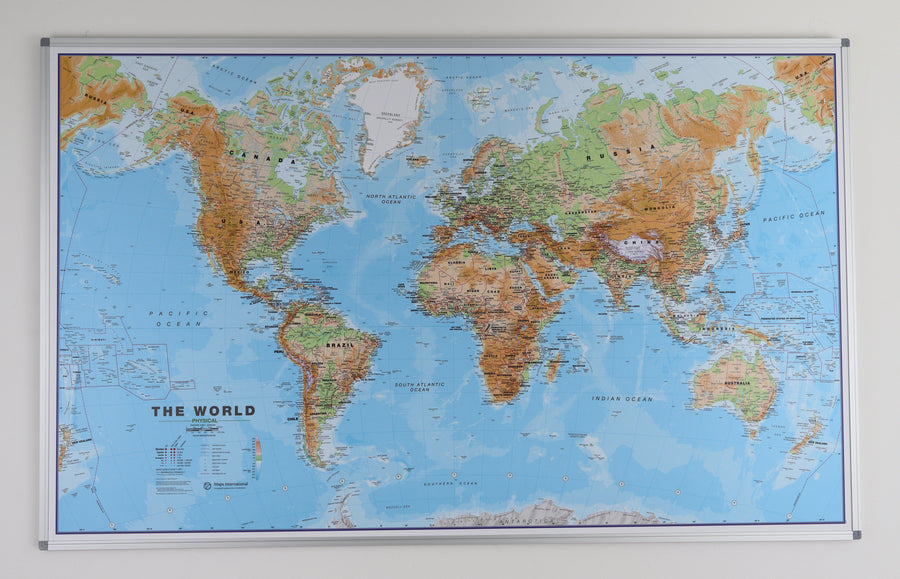 Panneau magnétique (en anglais) - Monde physique - 136 x 84 cm | Maps International panneau magnétique Maps International 
