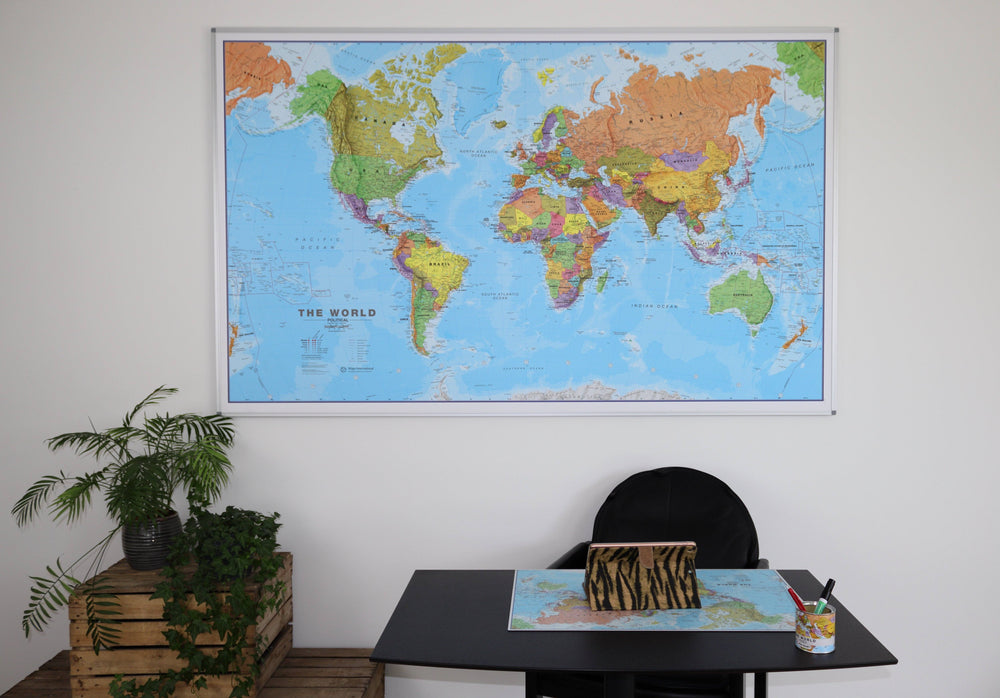 Panneau magnétique (en anglais) - Monde politique - 197 x 117 cm | Maps International panneau magnétique Maps International 