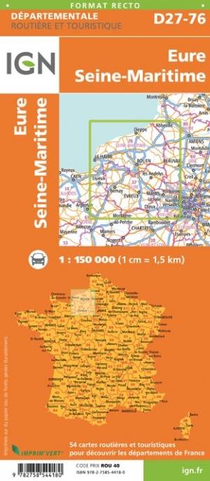 Panneau magnétique - Eure & Seine-Maritime - 132 x 102 cm | IGN panneau magnétique IGN 