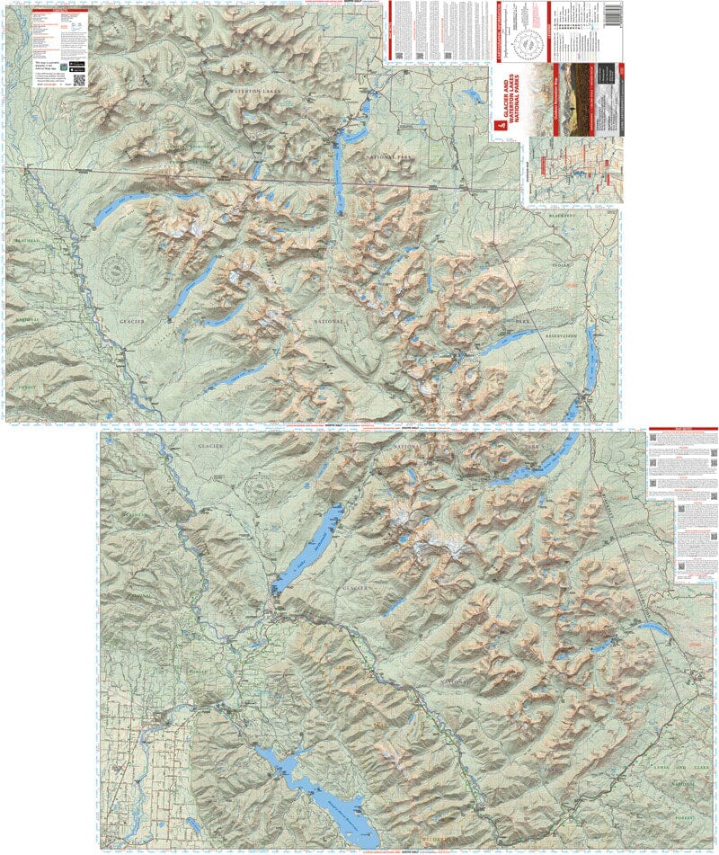 Parc national des Glaciers (Montana) | Cairn Cartographics carte pliée Cairn Cartographics 