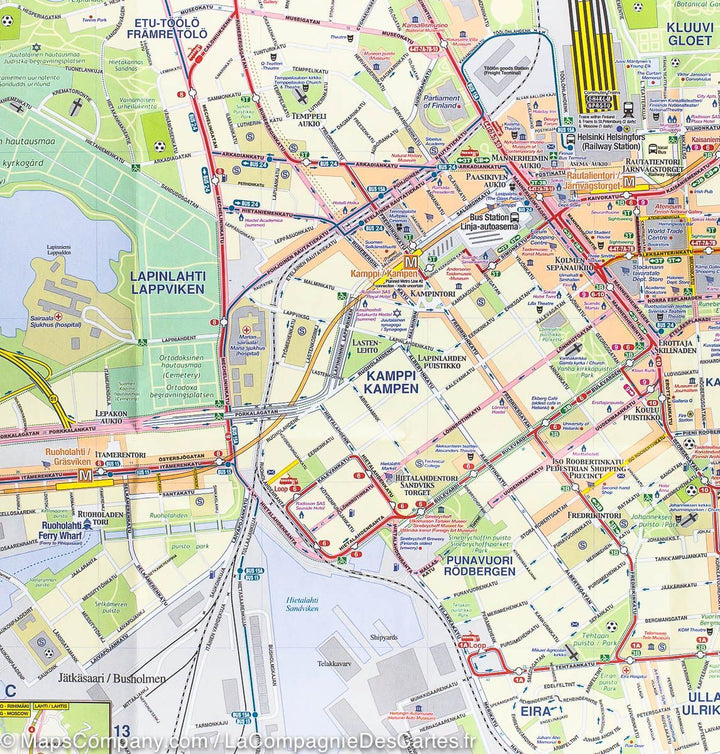 Plan de Helsinki & Carte de la Finlande Sud | ITM carte pliée ITM 