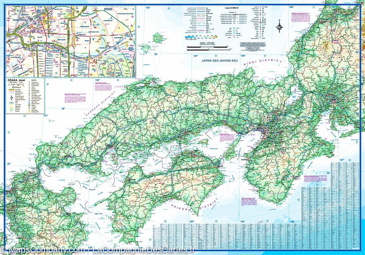 Plan de Kyoto & Carte de l'ouest du Japon | ITM carte pliée ITM 
