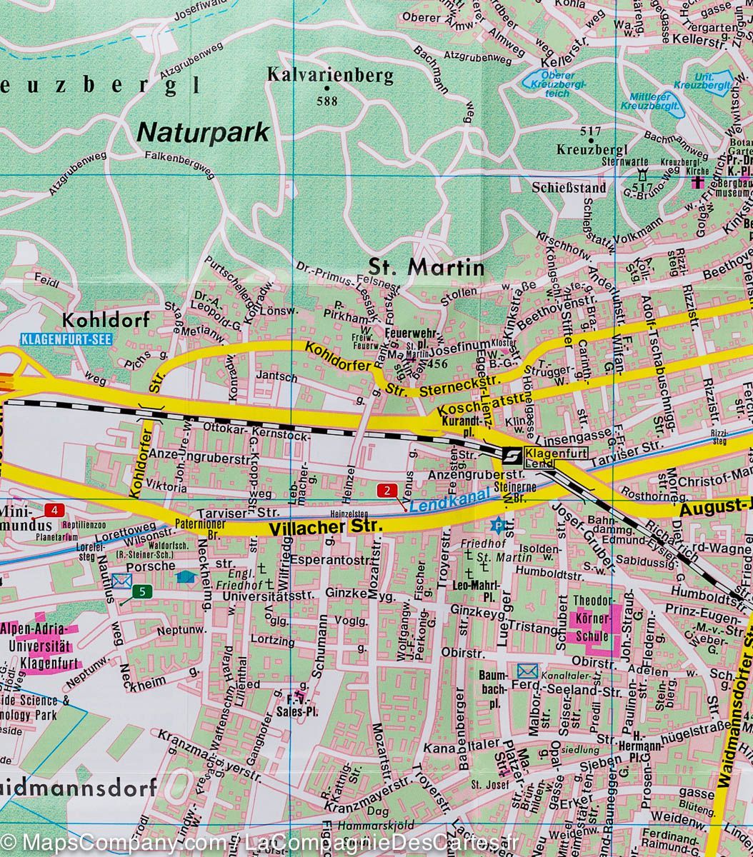 Plan de poche de Klagenfurt (Autriche) | Freytag &#038; Berndt - La Compagnie des Cartes
