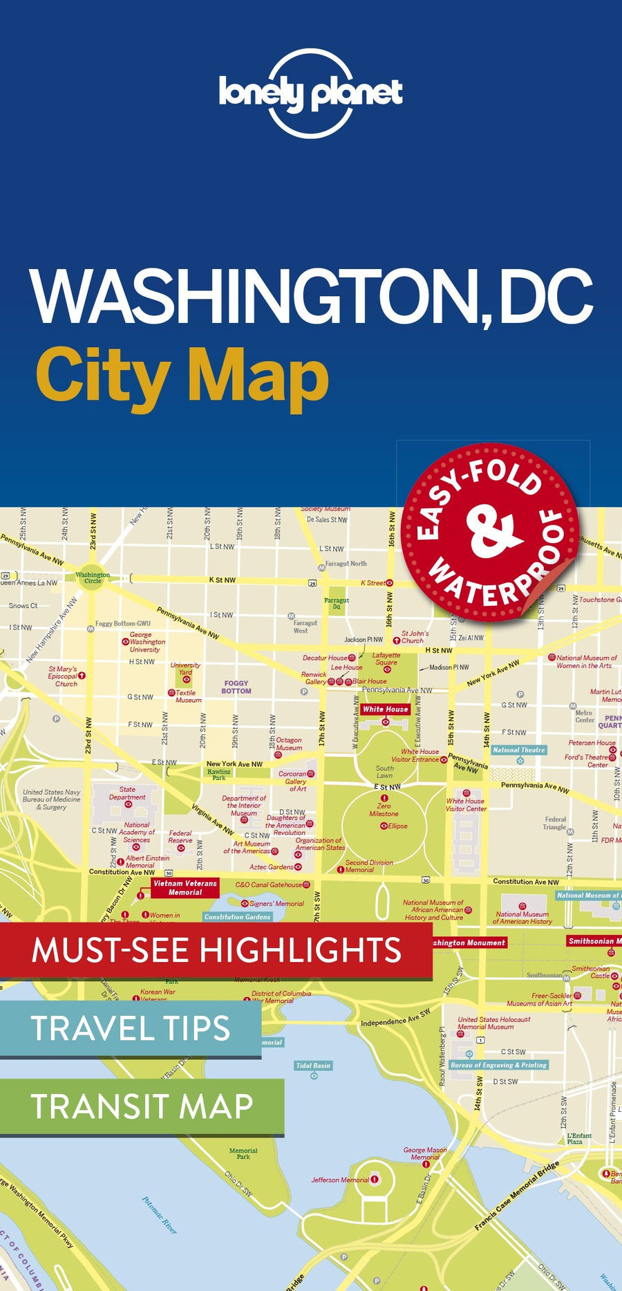 Plan de ville (en anglais) - Washington DC | Lonely Planet carte pliée Lonely Planet 
