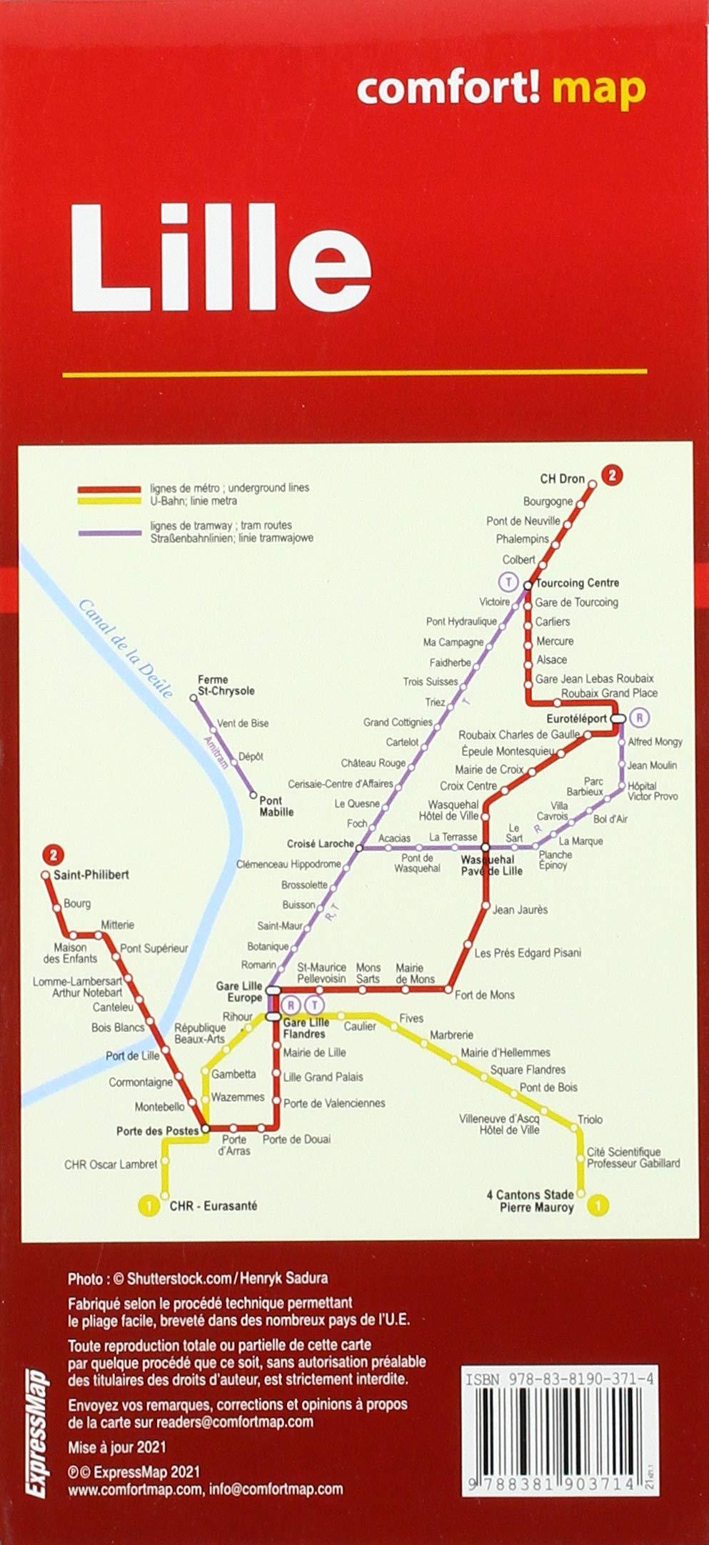 Plan de ville plastifié - Lille | Express Map carte pliée Express Map 