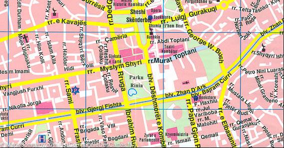 Plan détaillé - Tirana (Albanie) | Freytag & Berndt carte pliée Freytag & Berndt 
