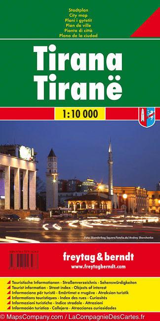 Plan détaillé - Tirana (Albanie) | Freytag & Berndt carte pliée Freytag & Berndt 