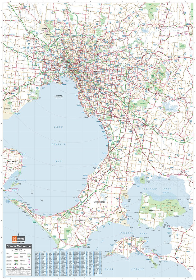 Plan - Melbourne et sa région (Australie) | Hema Maps carte pliée Hema Maps 