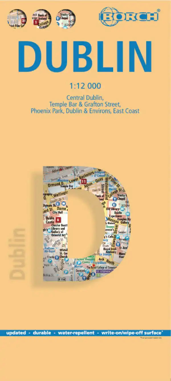 Plan plastifié - Dublin | Borch Map carte pliée Borch Map 