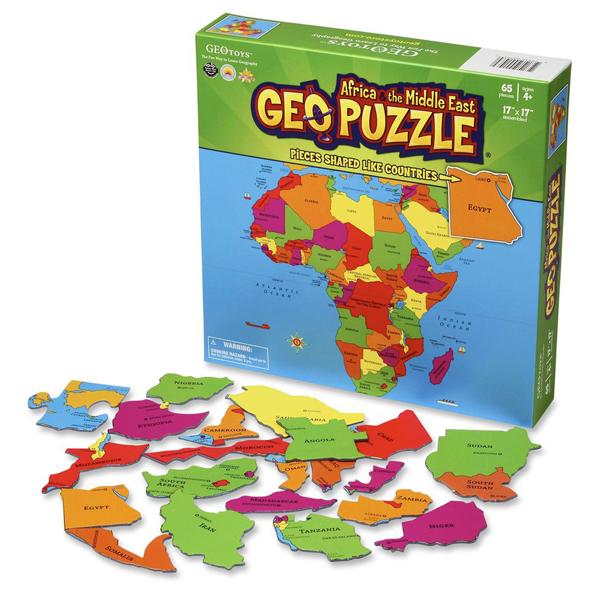 Puzzle géographique (en anglais)- L'Afrique & Moyen-Orient (65 pièces) pour enfants 4 ans et + | Geotoys puzzle Geotoys 
