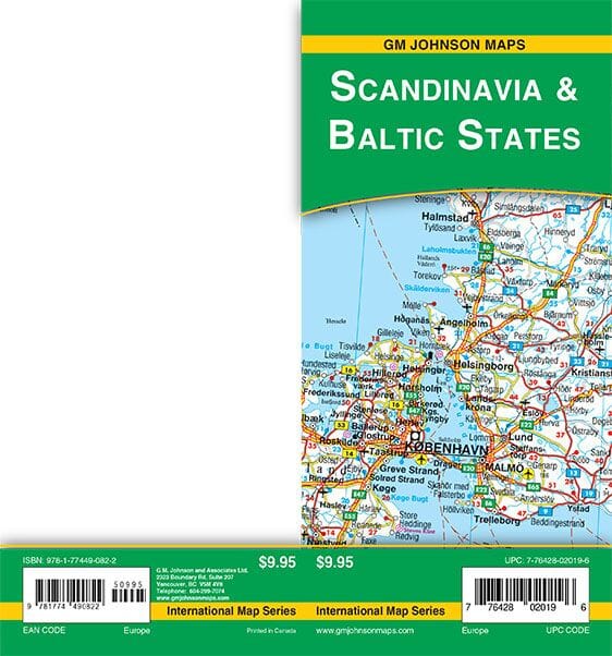 Scandinavia & Baltic States | GM Johnson carte pliée 