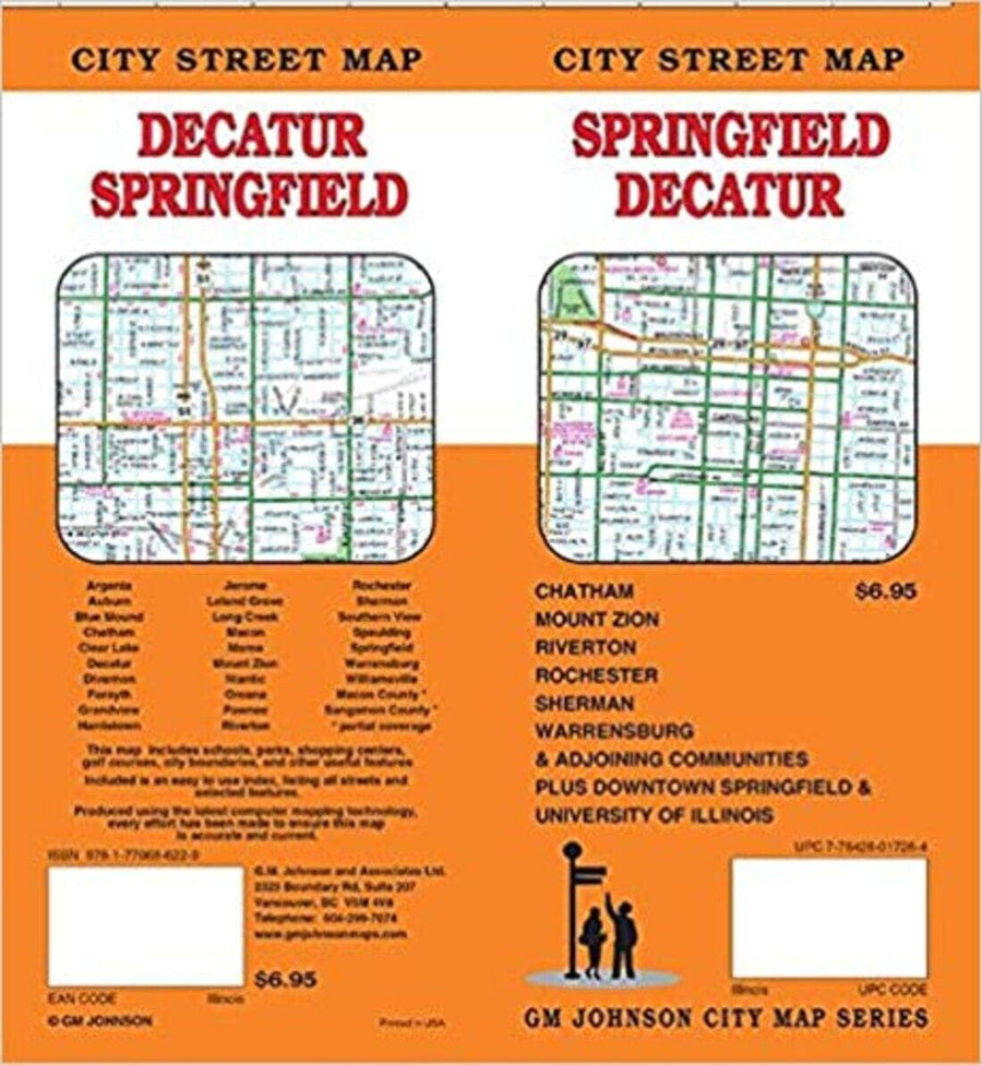 Springfield : Decatur : city street map = Decatur : Springfield : city street map | GM Johnson carte pliée 
