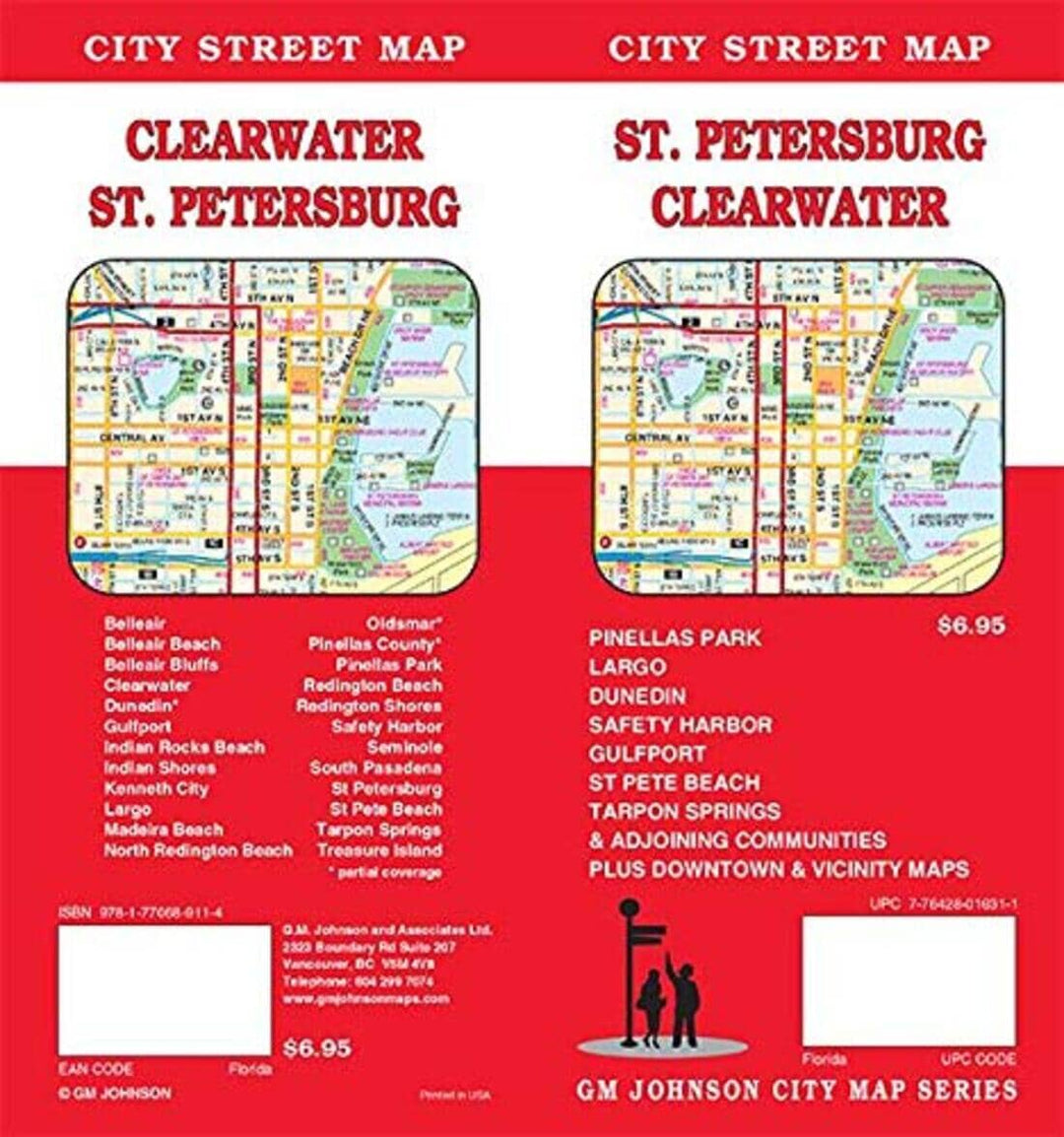 St. Petersburg : Clearwater : city street map = Clearwater : St. Petersburg : city street map | GM Johnson carte pliée 